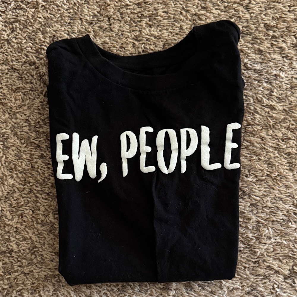 Black Graphic Tee with White Text